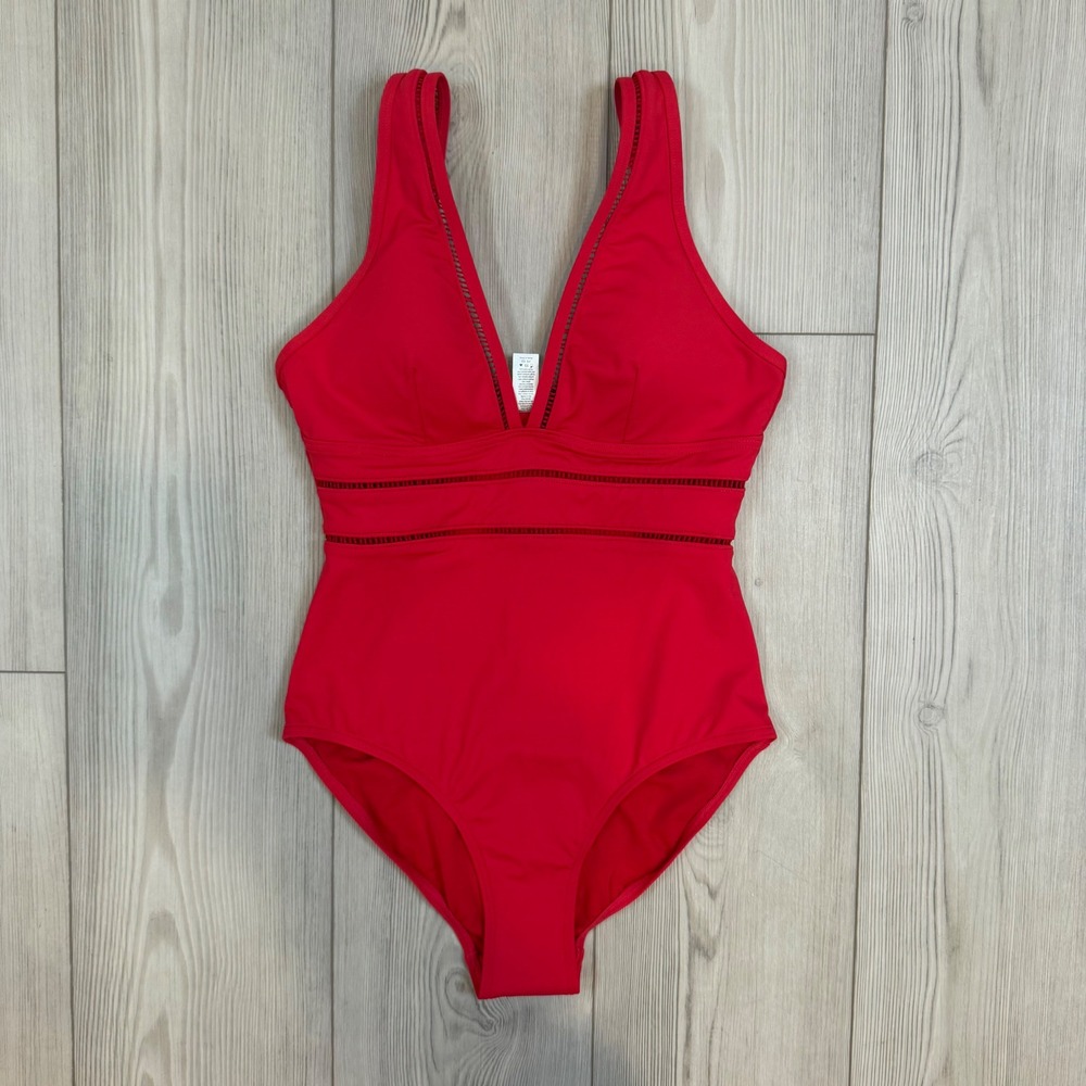 Sea Level Swim Australia Essentials Spliced One Piece Red Swimsuit US 6 NWT